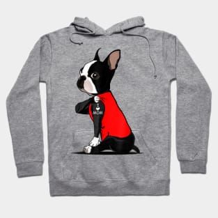 Boston Terrier Tattoo I Love Mom Hoodie